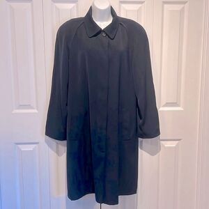 Sequence Navy Blue‎ Lined Button Up Trench Coat Size 12